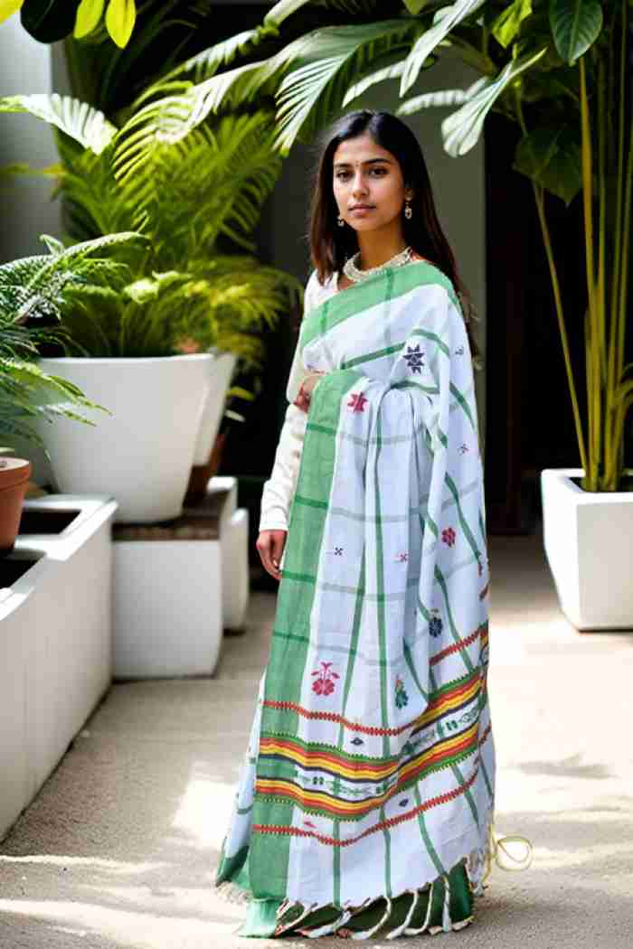Striped Handloom Santali Panchi Saree