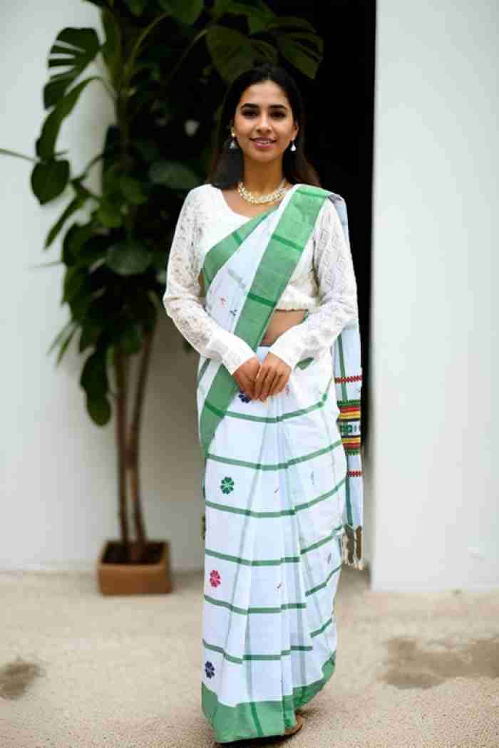 Striped Handloom Santali Panchi Saree