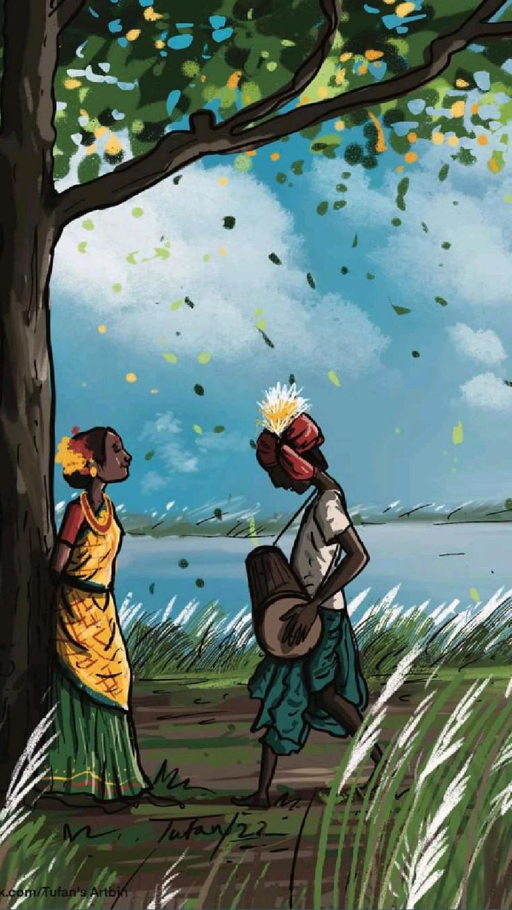 Santali traditional couple in cultural attire near river – PanchiHub Santali Panchi Sarees