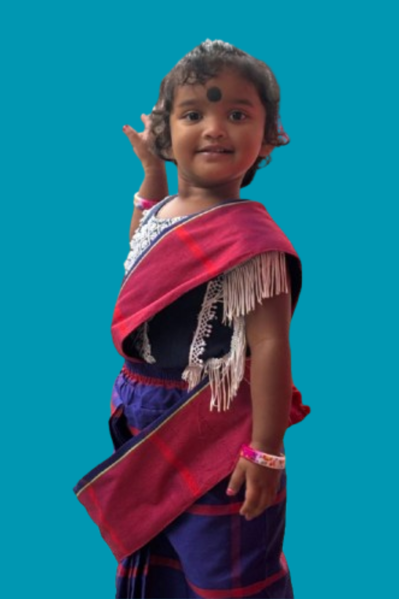 Ready-Made Panchi Saree for Little Ones (0-3 Years) – Cute & Comfortable